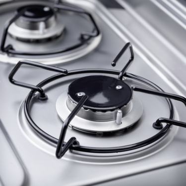 Miumaeov Marine RV G-a-s Stove 2-Burner with Glass Cover Three-dimensional  Air Intake Structure Mixed Air Intake System Exquisite Tempered Glass Panel