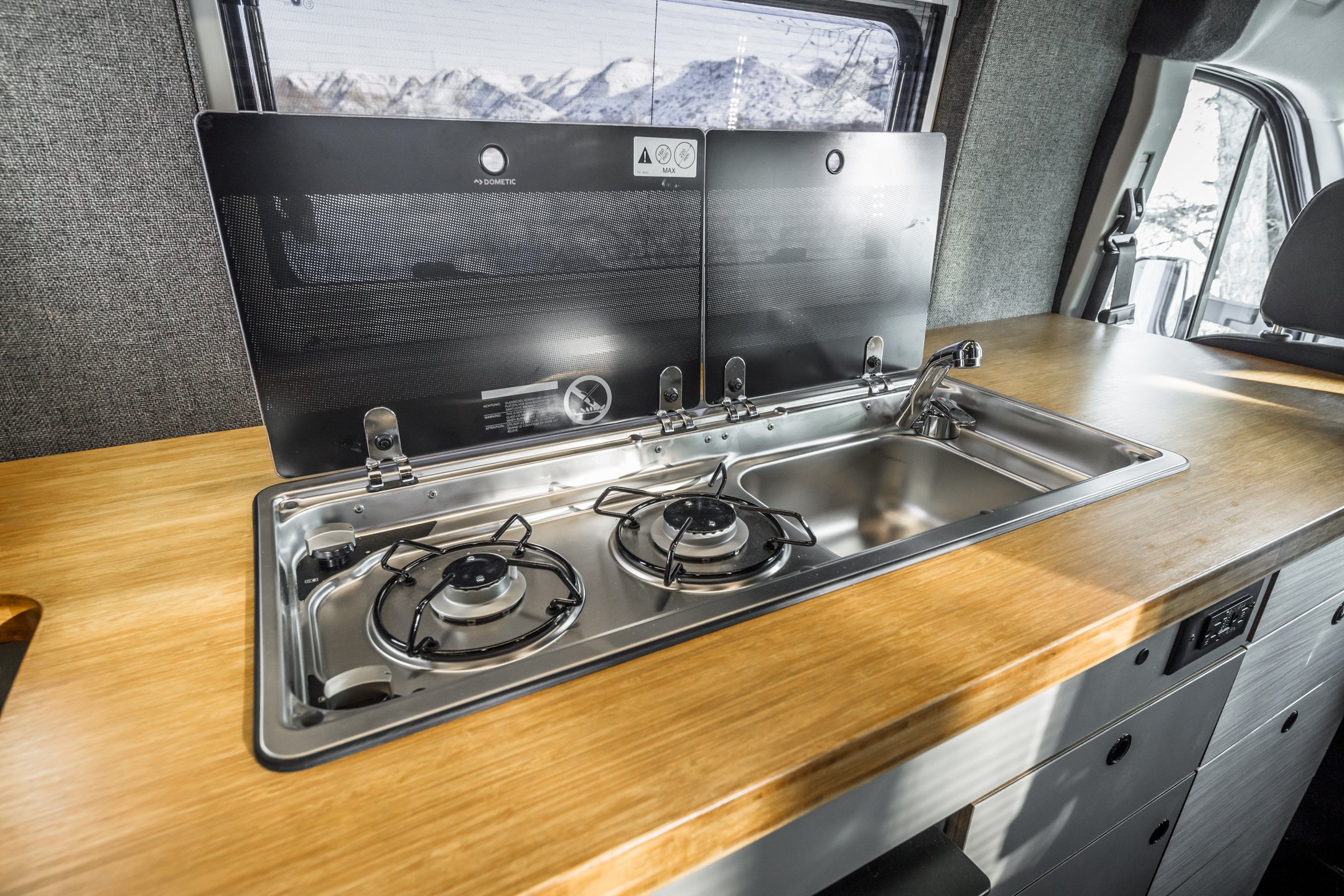 Dometic MO 9722R Two-burner Stove/Sink Combination - Wilderness Vans